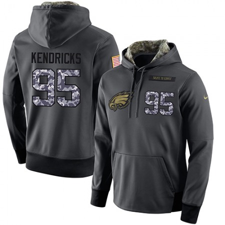NFL Men's  Philadelphia Eagles #95 Mychal Kendricks Stitched Black Anthracite Salute to Service Player Performance Hoodie