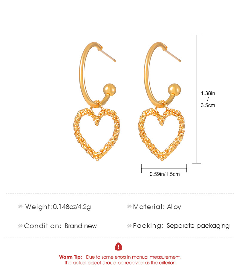 Skeleton Heart Gold-Plated Earrings