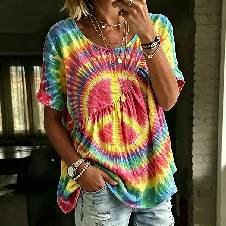 Women's Retro Bohemian Hippie Style Printed Top