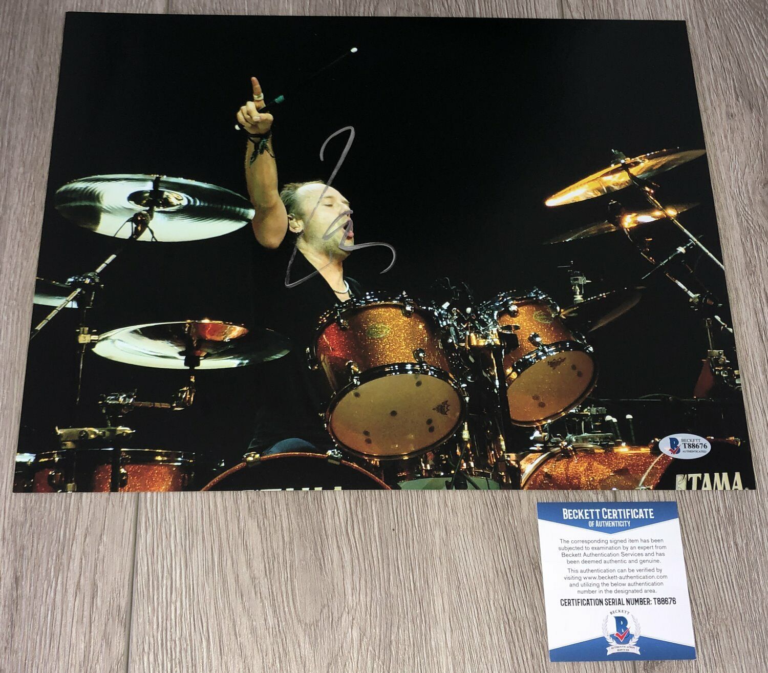 LARS ULRICH SIGNED METALLICA 11x14 Photo Poster painting B w/EXACT VIDEO PROOF & BECKETT BAS COA