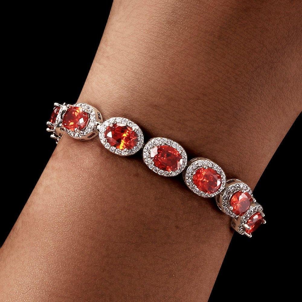 15MM Iced Out Gold Plated Red Ruby Bracelet-VESSFUL