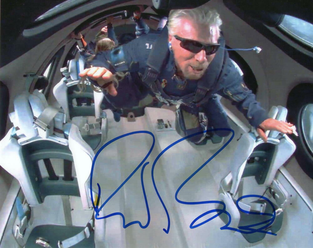 RICHARD BRANSON SIGNED AUTOGRAPH 8x10 Photo Poster painting - VIRGIN GALACTIC CEO IN SPACE! RARE