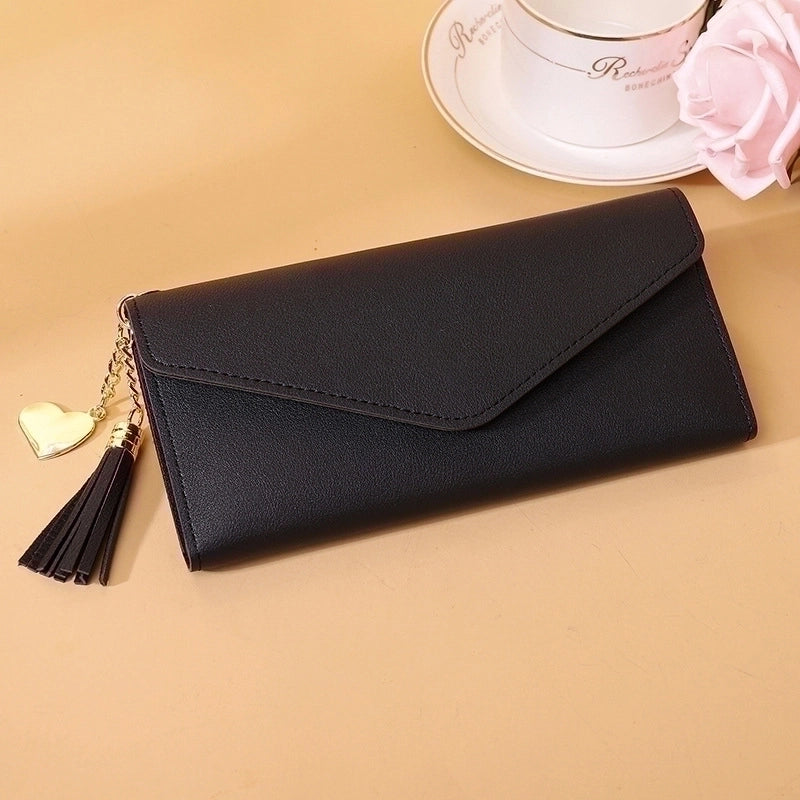 Wallet Ladies New Short Tassel Pendant Litchi Pattern Wallet Card Holder Cute Coin Purse In Stock