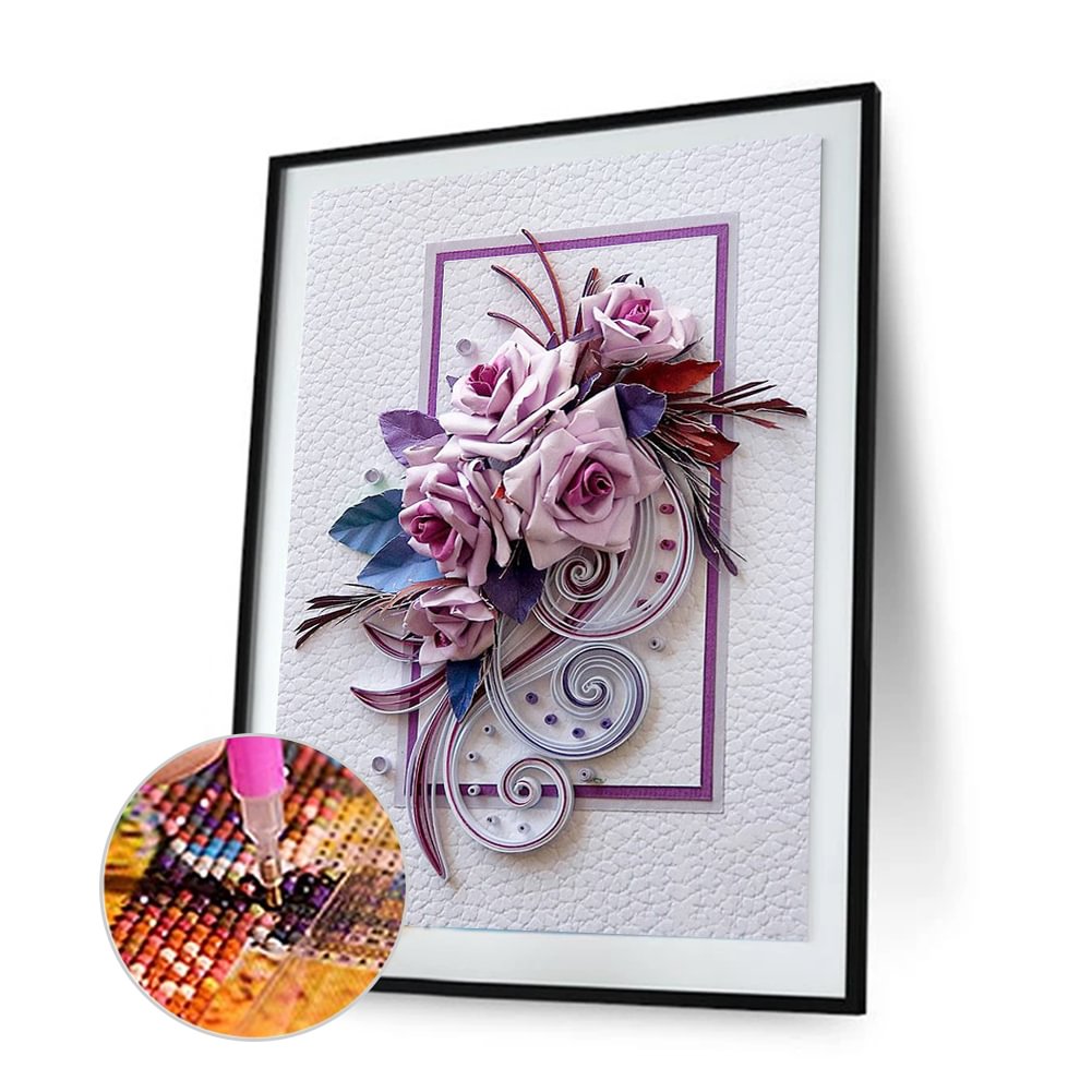 Full Round Diamond Painting Quilling Flowers