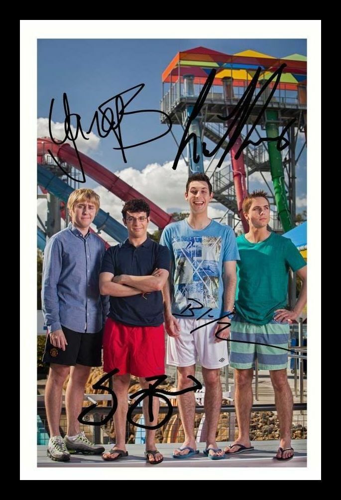 The Inbetweeners Cast Autograph Signed & Framed Photo Poster painting