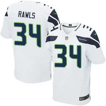 Seahawks #34 Thomas Rawls White Men's Stitched NFL Elite Jersey
