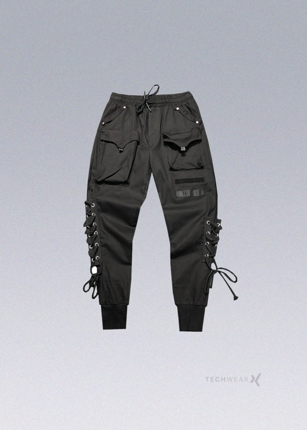 Dark Drawstring Pants Techwear - X techwear-x