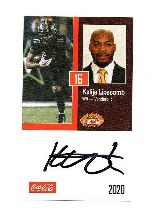 Kalija Lipscomb Vanderbilt Signed Autograph 2020 Senior Bowl Football Card