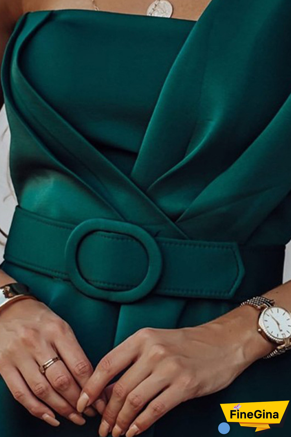 Party Solid Patchwork One Shoulder Waist Skirt Dresses