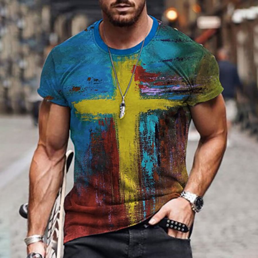 Art Graffiti Retro Print Streetwear Summer Casual Men T-Shirts-VESSFUL