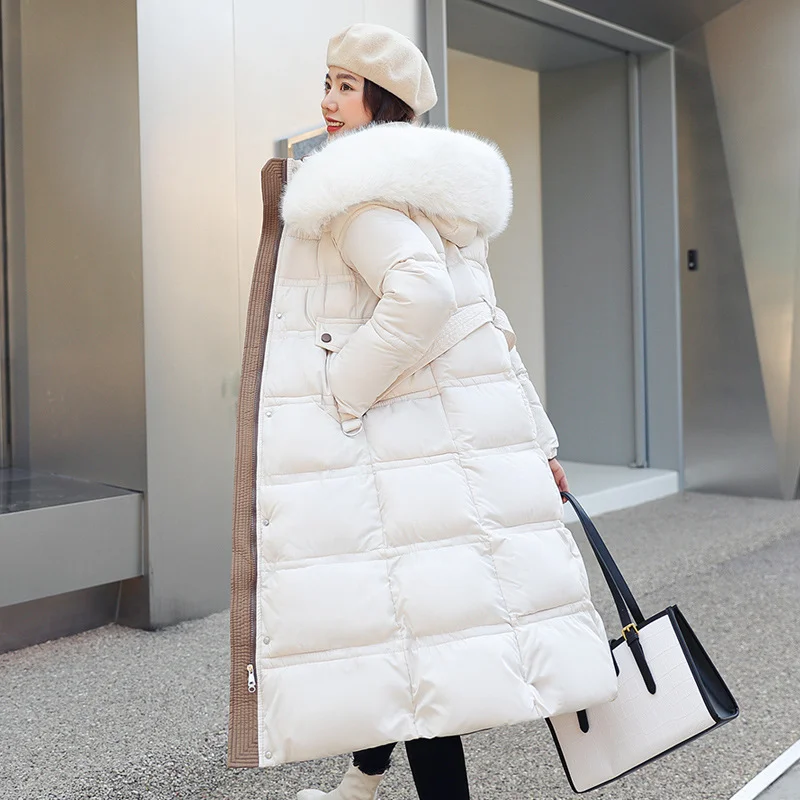 Toloer Down Cotton-Padded Jacket Women Winter 2024 New Cotton-Padded Clothes Long Over The Knee Korean Version Loose And Thick Cotton-Padded Jacket Coat Tide-Outfit Ideas