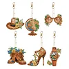 6Pcs DIY Diamond Painting Cowboy Keychain