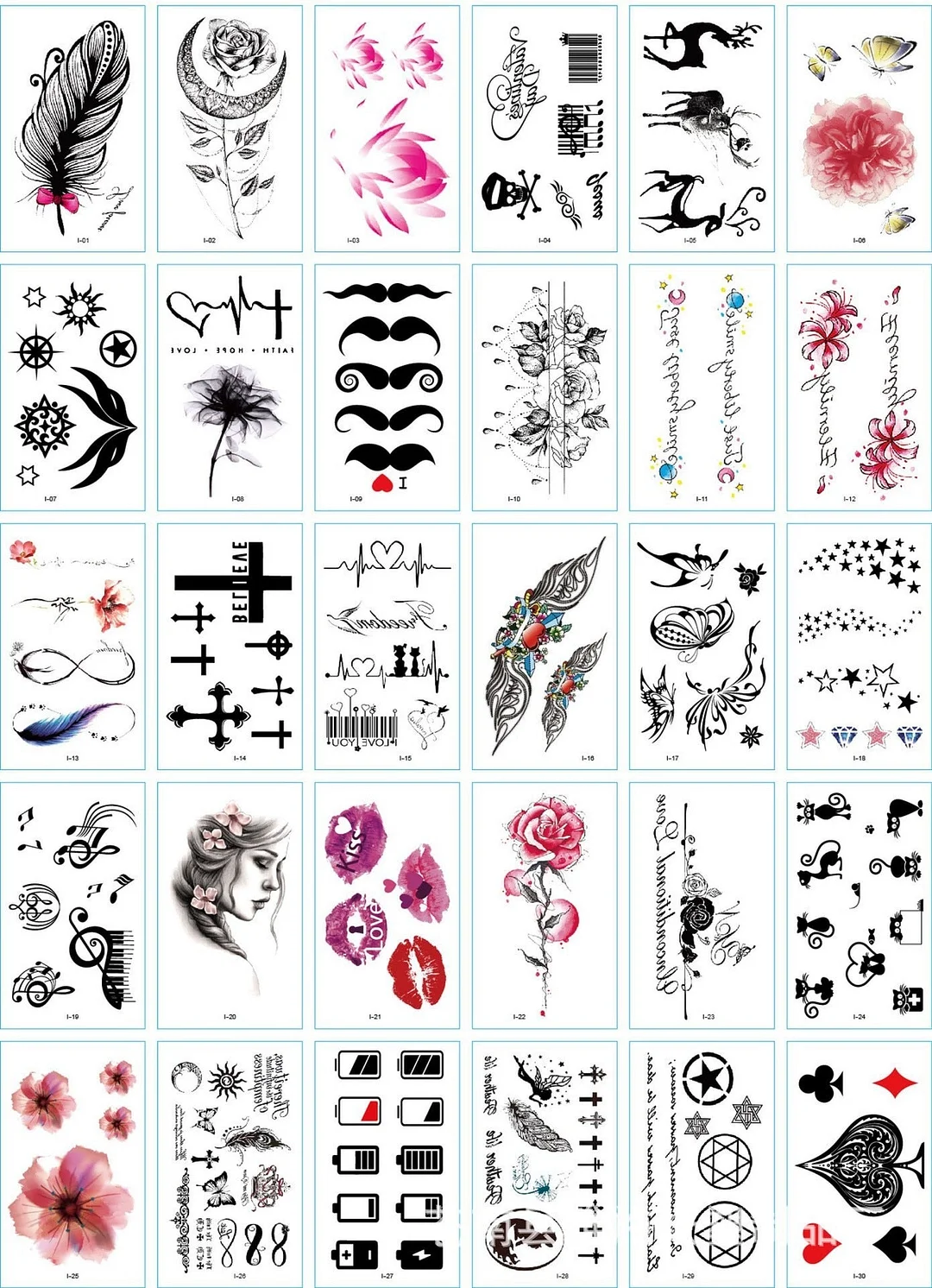 Tattoo Sticker set English sentence brave breathin kiss here Tatoo Temporary Flash Tatto Fake Cool stuff for Men Women 56 Pcs
