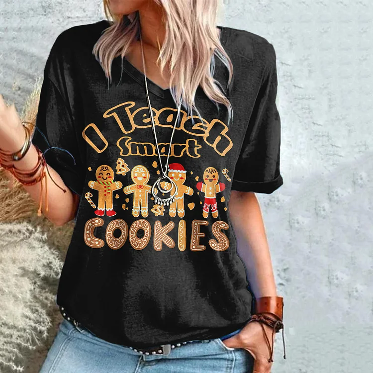 Wearshes I Teach Smart Cookies Print Short Sleeve T-shirt