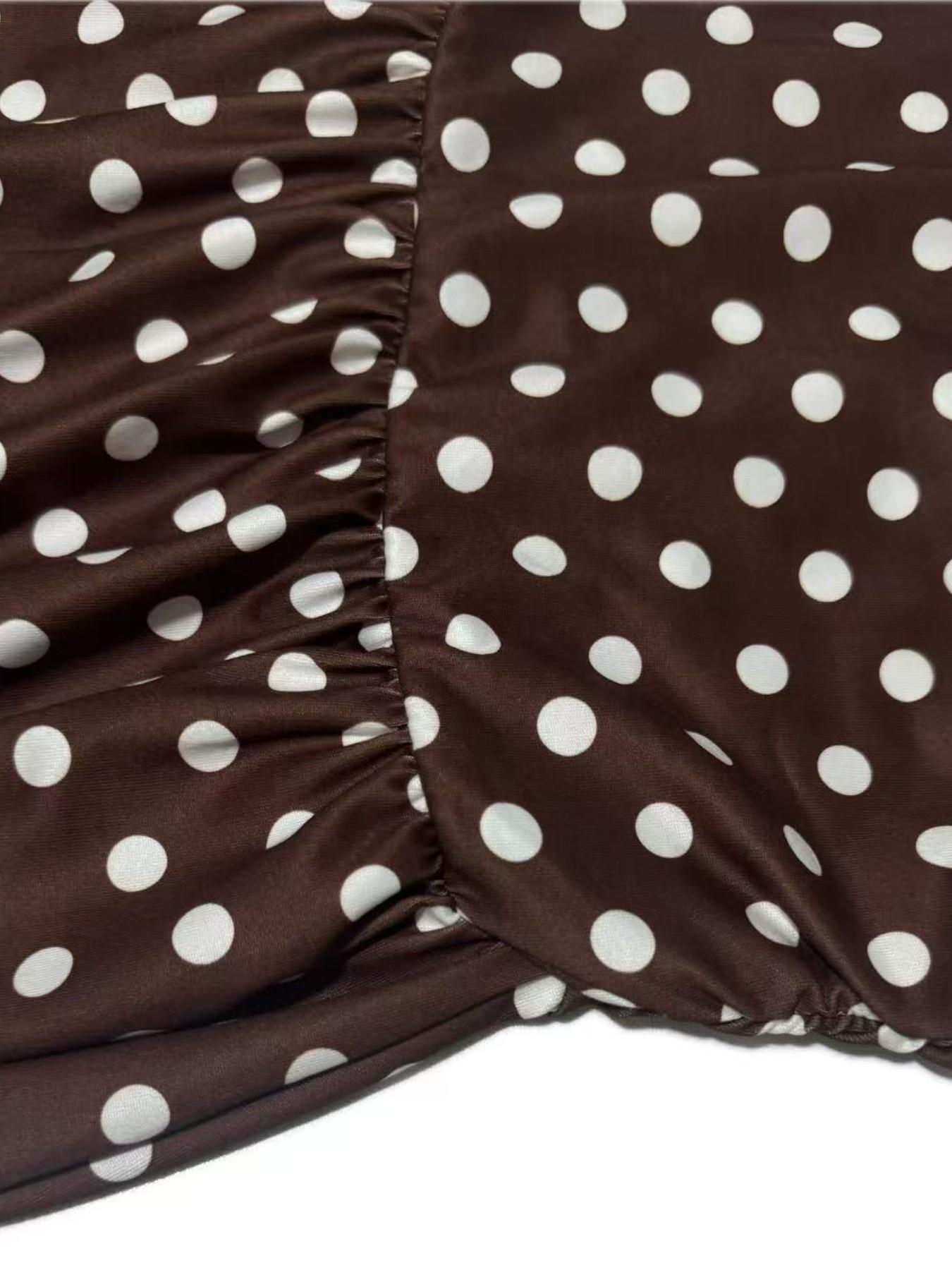 Women's Polka Dot Printed Ruched Waist Sleeveless Halter Dress, Elegant All Season Fashion, Perfect for Casual Wear, Stylish and Comfortable, Casual Fashion Chic, Casual Chic Outfit