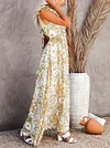 Floral Printed Backless Empire Maxi Dress
