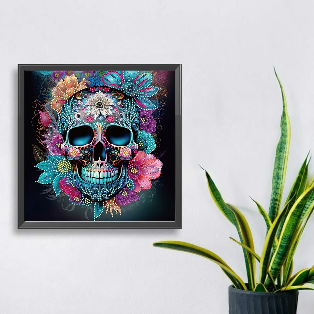 Diamond Painting - Partial Special Shaped Drill - Skull(30*30cm)