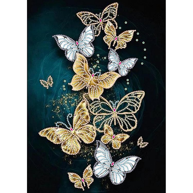 Butterfly - Partial Special Shaped Drill Diamond Painting - 30x40cm(Canvas)