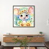 >SALE<Full Embroidery Eco-cotton Thread 11CT Printed Zodiac Rat Cross Stitch 40x40cm