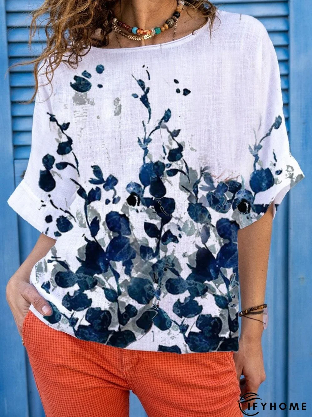 Short Sleeve Floral Shift Top | IFYHOME
