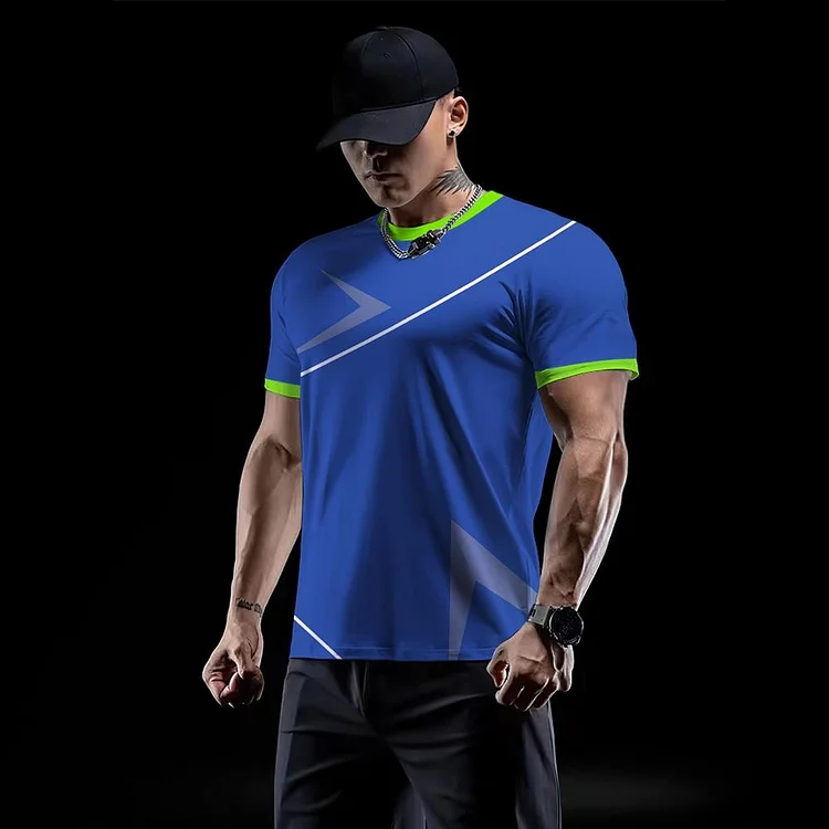 Traceeye Men's T-Shirt Running T-Shirts Training Gym Fitness Quick-Drying Breathable Thin Training Sports Short Sleeve Men Clothing Tops