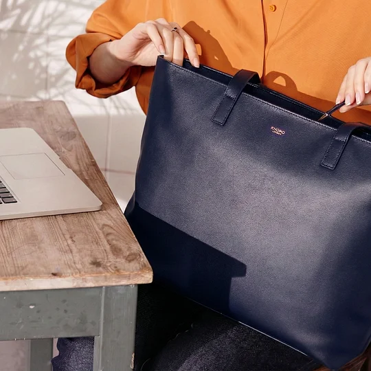 Knomo Maddox Leather Laptop Tote Briefcase