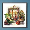 >SALE<5D DIY Full Round Drill Diamond Painting French Window Sofa Home Decor 30x30cm