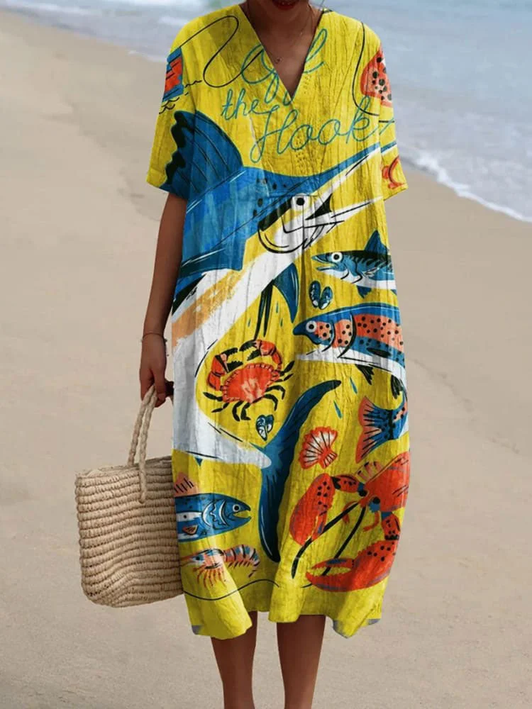Women's  Marine Life  Art Print  Casual Dress