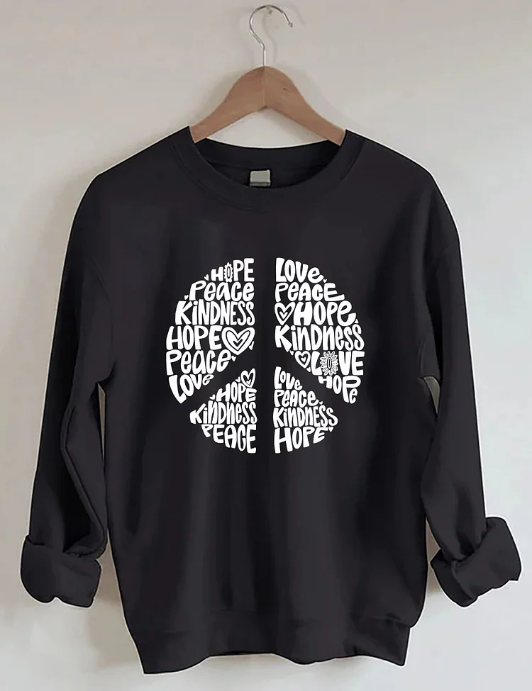 Inspirational Peace Sign Graphic Sweatshirt socialshop