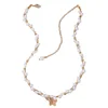 Gioiacombo™ Collana con clavicola di perle e farfalle