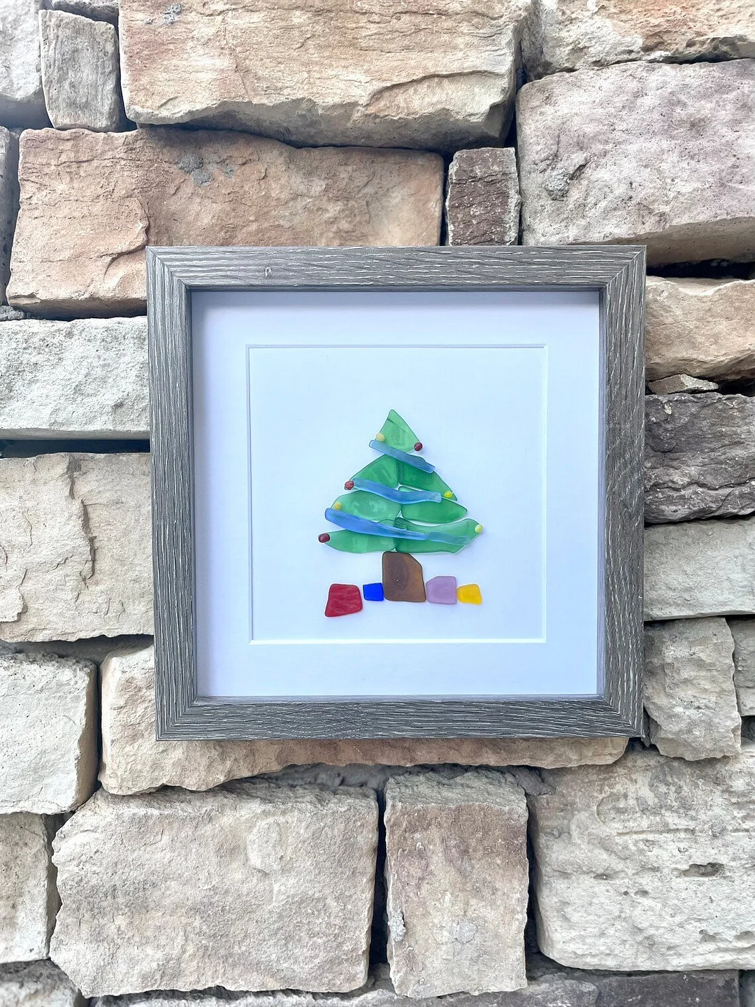 ❤️🎄Christmas Tree Scottish Sea Glass Mosaic Art