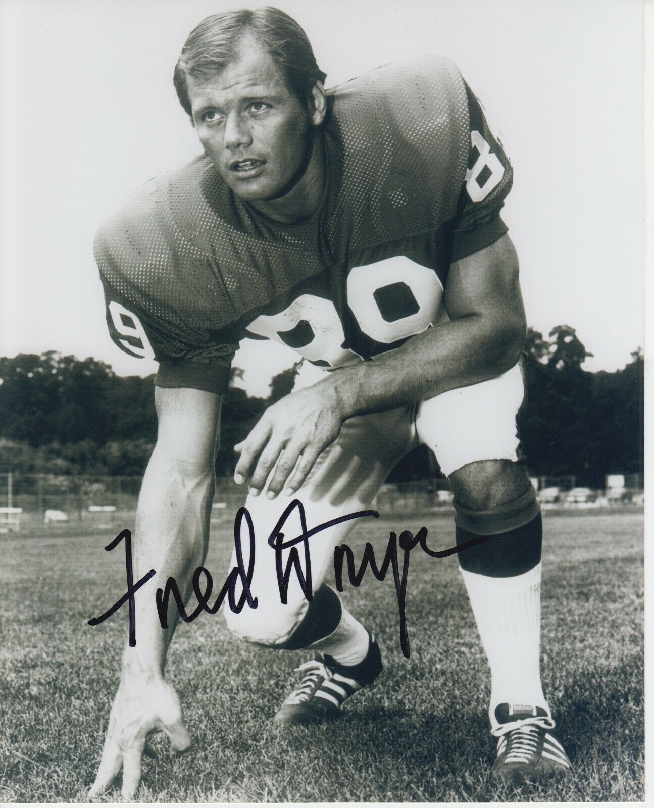 Fred Dryer 8x10 Photo Poster painting Signed w/ COA New York Giants #2