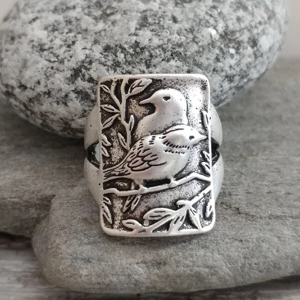 Sterling Silver Bird Signet Ring