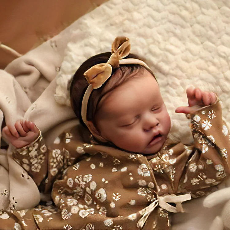 Lonian 48 Cm Reborn Baby Puppe Mit Kuschelkörper – Realistische Puppe Mit Handgemalten Haaren (braune Augen)
