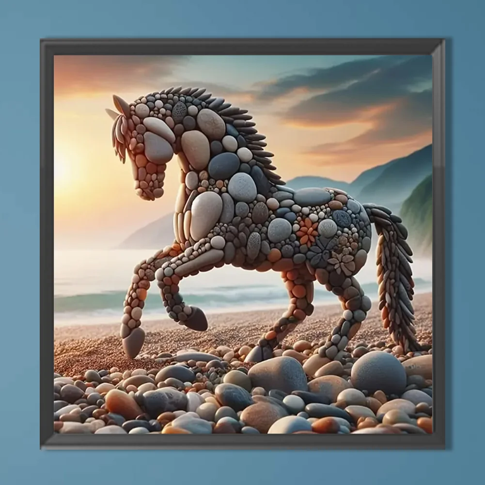 Diamond Painting - Full Round Drill - Stone Art Horse(Canvas|30*30cm)