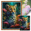 (Big Size)Leopard - 11CT Stamped Cross Stitch - 40*60cm - Animal