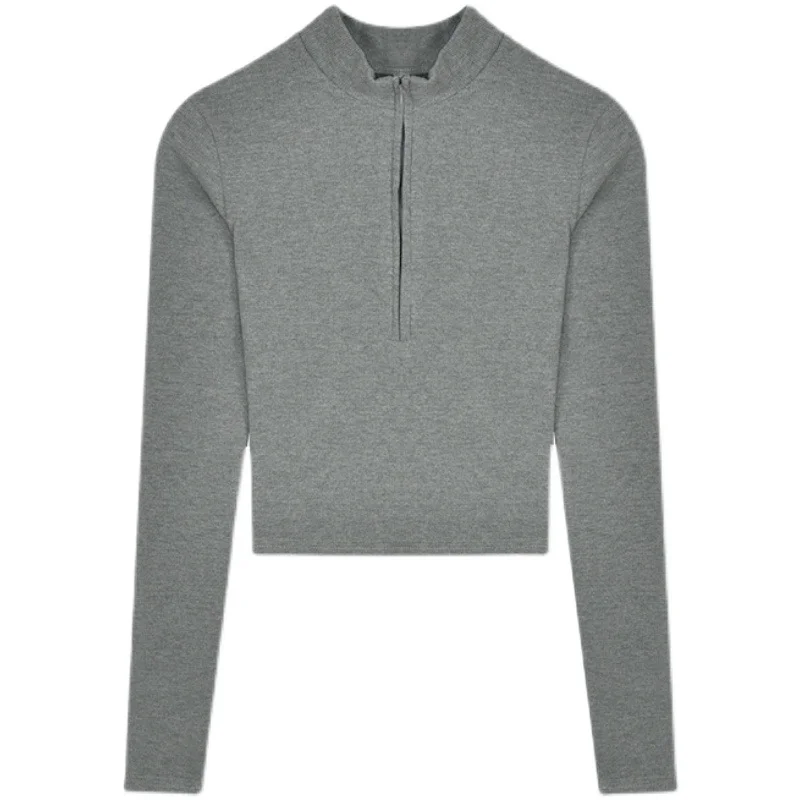 Brownm Brownm Quality 2023 Autumn Decoration Body Sexy Bottom Shirt With Korean Version Of Short Jacket Women With Long-Sleeved T-Shirt Women