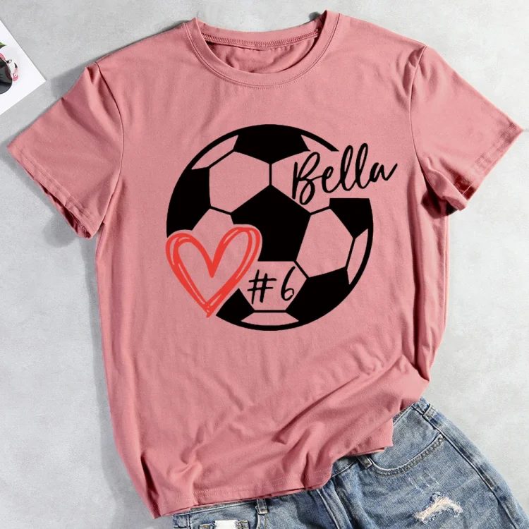AL™ Custom Your Name And Number Soccer Heart T-shirt Tee-012797-Annaletters