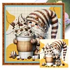 (Multi Style)[Multi-Style]Coffee Gnome-Full Embroidery 3 Strands 11CT Stamped Cross Stitch-40*40CM