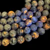 Natural Flame Stone Round Loose Beads Spacer Beads for Making Jewelry DIY Accessories Bracelet Necklace 15 Inch