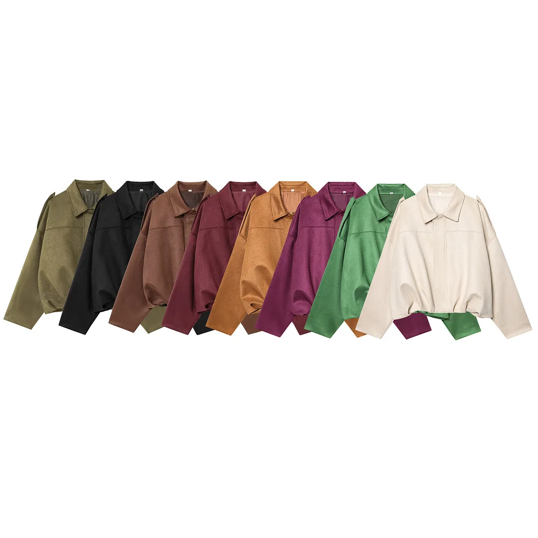 Nigikala Nigikala New Fashion Temperament Imitation Leather Effect Bomber Jacket 4344655