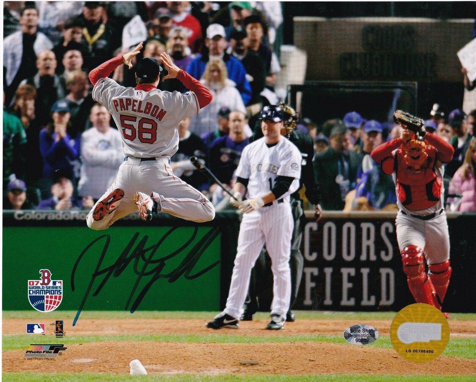 JONATHAN PAPELBON BOSTON RED SOX ACTION SIGNED 8x10