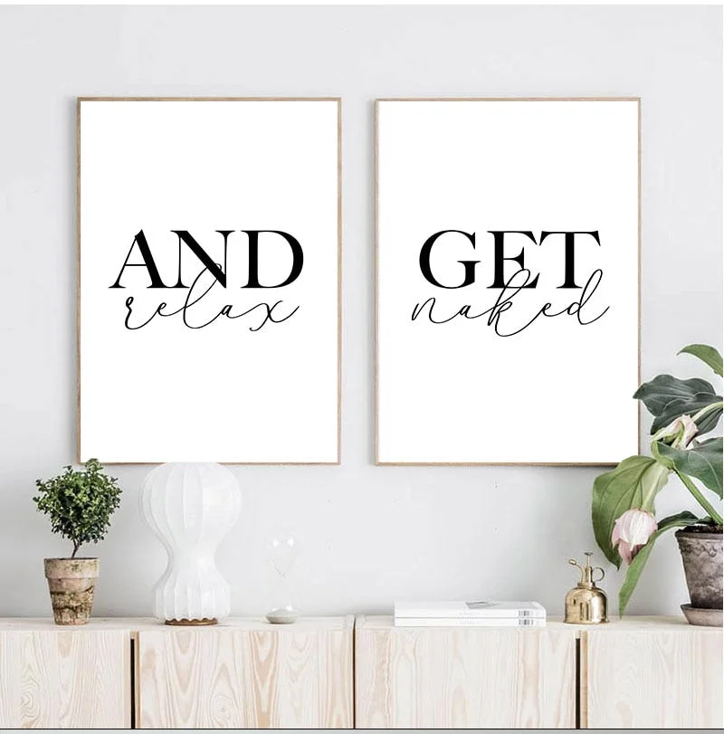 Get Naked and Relax Posters and Prints Toilet Life Quote Modular Wall Art Wall Pictures For Bathroom Modern Home Canvas Painting