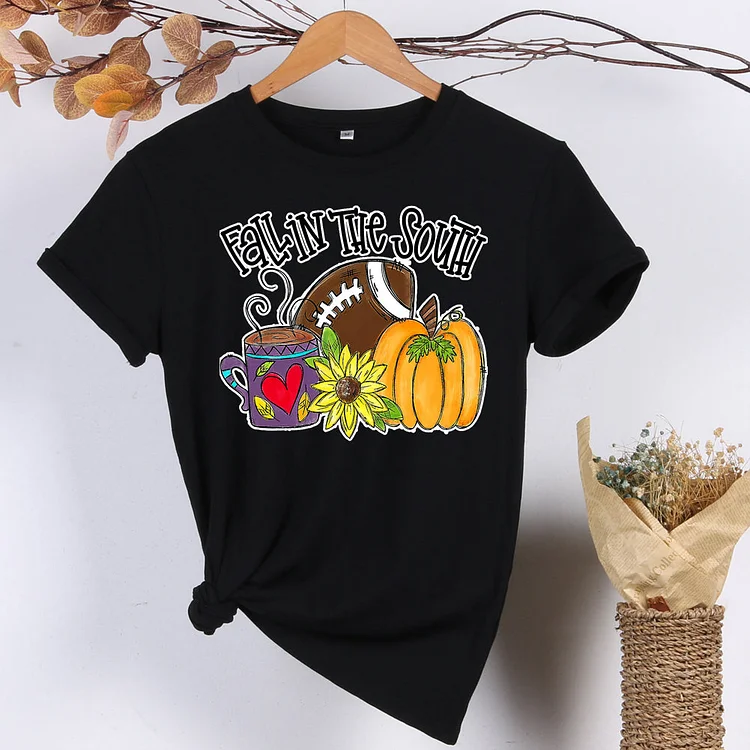 Fall In The South Pumpkin Coffee T-Shirt-597969