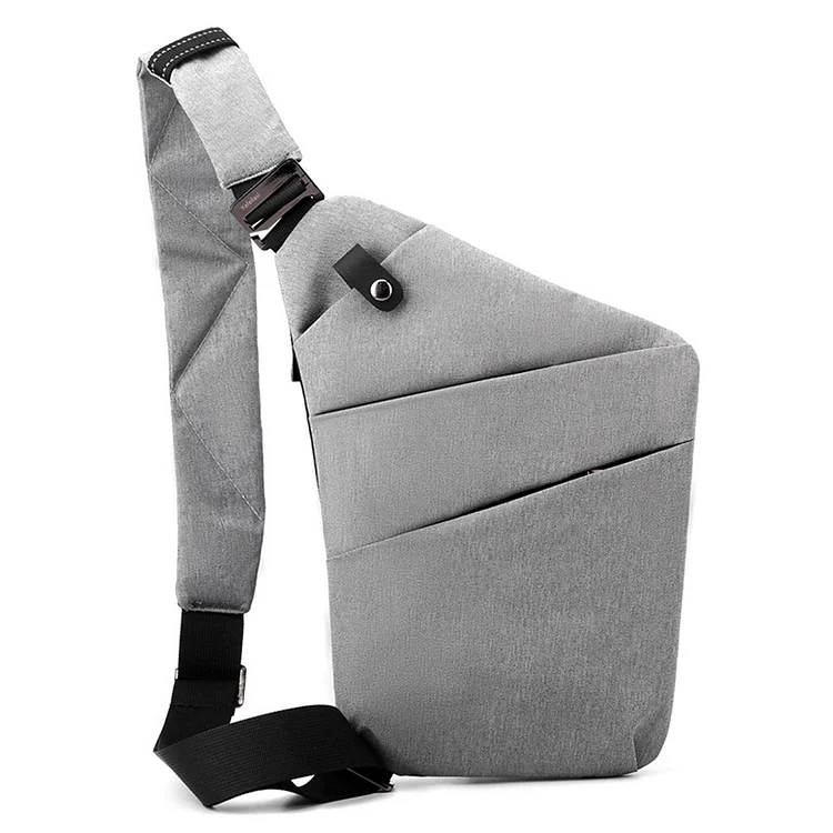 Anti-thief Chest Bag Portable Crossbody Bag for Work (Light Grey Left Shoulder)