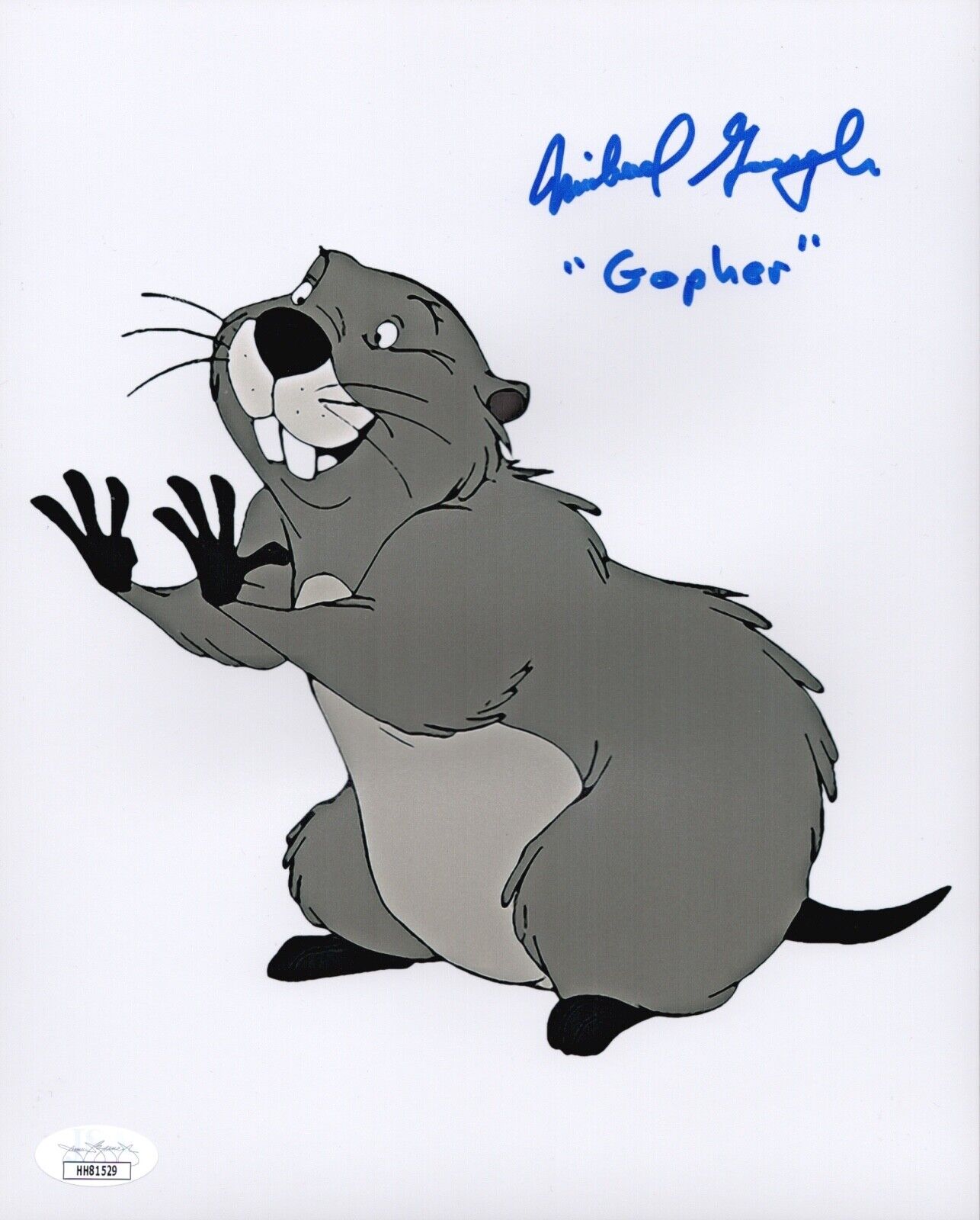 MICHAEL GOUGH Signed 8x10 Photo Poster painting GOPHER Winnie The Pooh Disney Autograph JSA COA