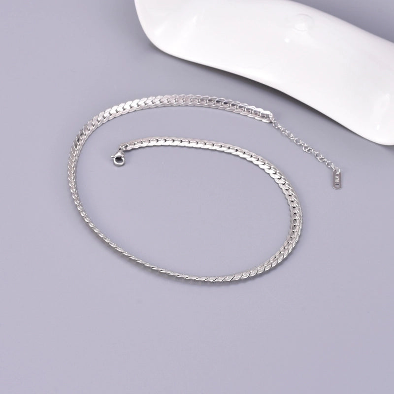 Elegant Minimalist Solid Color 304 Stainless Steel Titanium Steel Plating Pendant Necklace3