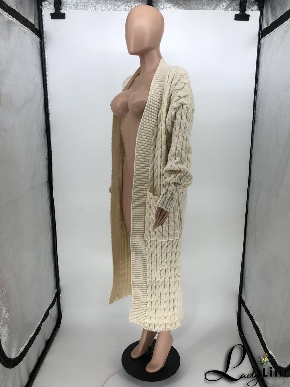 Women Winter Long Sleeve Plush Long Sweater Jacket