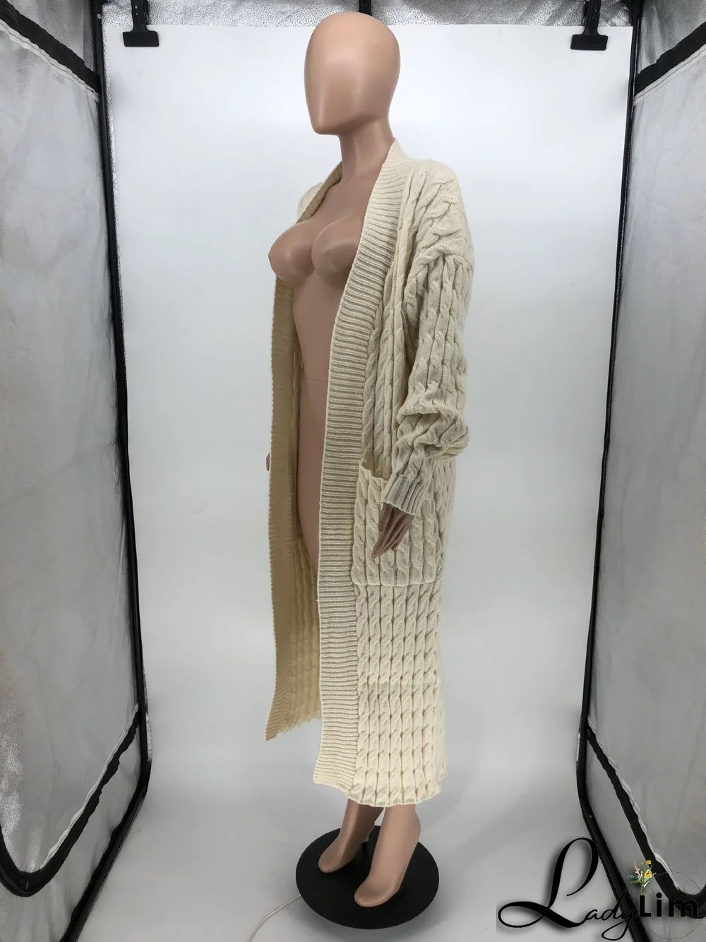 Women Winter Long Sleeve Plush Long Sweater Jacket