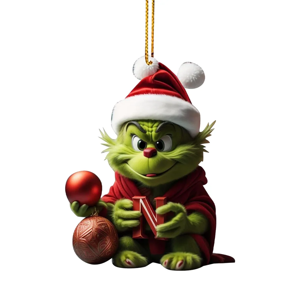 Christmas Acrylic Grinch Xmas Tree Hanging Ornament Hanging Green Monster Decor